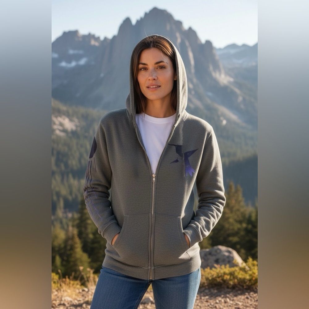 Freecity Charcoal Hoodie with Purple Accents - medium